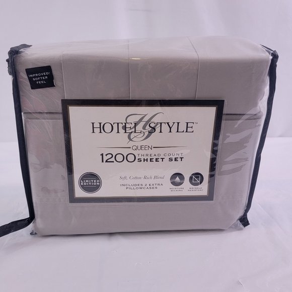 Hotel Style 1200 Thread Count Soft Cotton Sheet Set - Queen Size - Picture 2 of 13